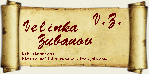 Velinka Zubanov vizit kartica